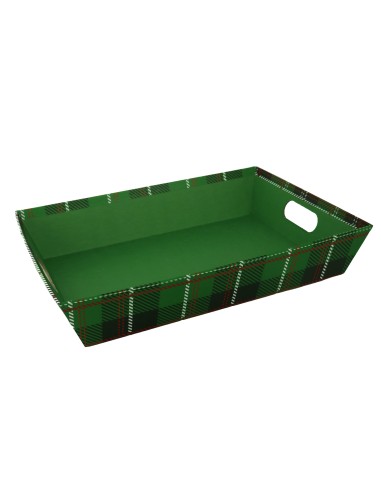 CESTERIA: vendita online CESTINO CARTONE VERDE RETTANG 35X26X7CM in offerta