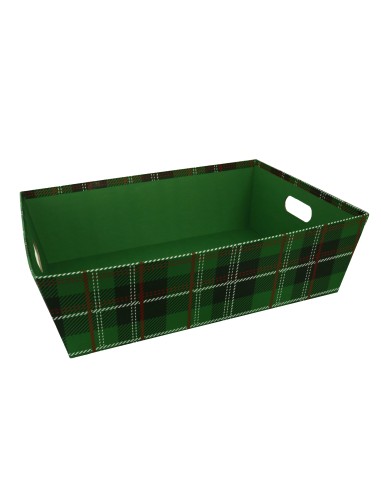 CESTERIA: vendita online CESTINO CARTONE VERDE RETTANG 40X30X12CM in offerta