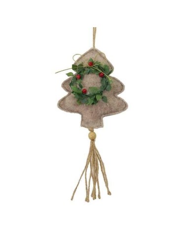 SFERE E PENDAGLI: vendita online PENDENTE ALBERO TESSUTO BEIGE 17X28CM in offerta