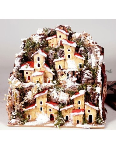 ACCESSORI PRESEPE: vendita online PAESAGGIO LUMINOSO 85061 20X14X18CM INNEVATO in offerta