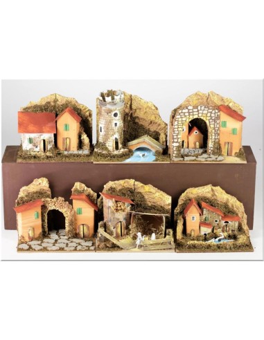 ACCESSORI PRESEPE: vendita online AMBIENTE PRESEPE GRUPPO CASE 15X10X11 10808 in offerta