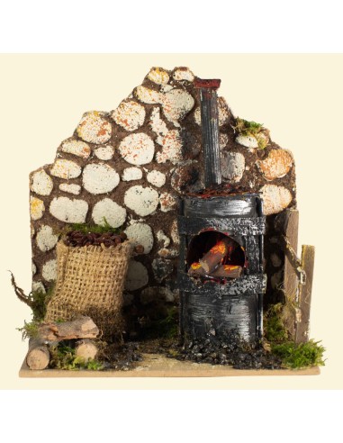 ACCESSORI PRESEPE: vendita online AMBIENTE PRESEPE FUOCO CASTAGNARO EFFETTO FIAMMA 15X10X15 11639 in offerta