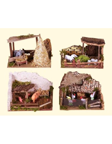 ACCESSORI PRESEPE: vendita online AMBIENTE PRESEPE RECINTO CON ANIMALI 15X10X11CM in offerta