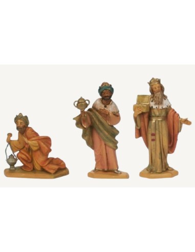 PERSONAGGI PRESEPE: vendita online RE MAGI SET 3PZ 16CM EFFETTO LEGNO in offerta