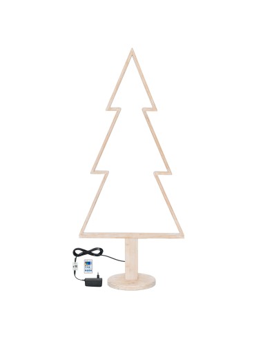 LUCI DI NATALE: vendita online Albero di Natale Abete H145cm con Base in Legno Sbiancato Soft White | Decorazione Natalizia i...