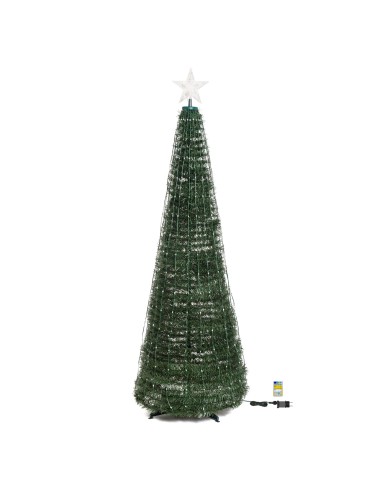 LUCI DI NATALE: vendita online Albero di Natale Conico H180cm PVC Verde con 304 GOCCE LED Pixel in offerta