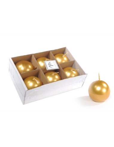 CANDELE E GIROCANDELE: vendita online SET 6 CAND 41349 SFERA ORO 4,5CM in offerta