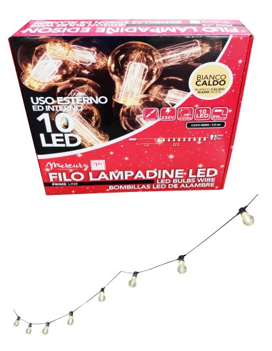 LUCI DI NATALE: vendita online FILO 10 LAMPADINE 82718 BIANCO CALDO in offerta