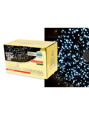 LUCI DI NATALE: vendita online SERIE LUMINOSA 87686 CATENA 1536LED BIANCO FREDDO in offerta