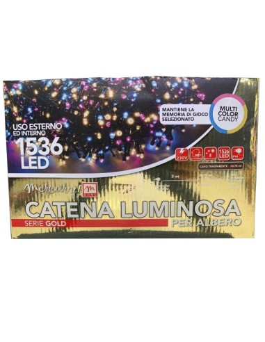 LUCI DI NATALE: vendita online S/LUM 51615 CATENA 1536LED M/COLOR CANDY in offerta