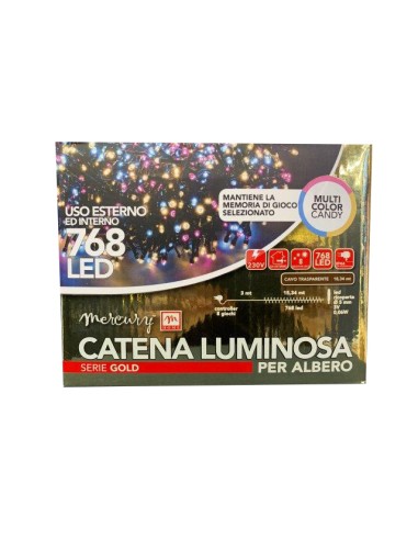 LUCI DI NATALE: vendita online S/LUM 51530 CATENA 768LED MULTICOLOR CANDY in offerta