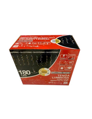 LUCI DI NATALE: vendita online SERIE LUMINOSA 82152 TENDA 180LED BIANCO CALDO in offerta