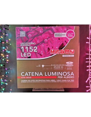 LUCI DI NATALE: vendita online S/LUM 69389 CATENA 1152LED ROSA in offerta