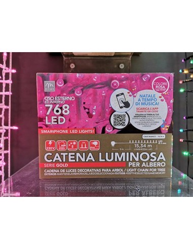 LUCI DI NATALE: vendita online SERIE LUMINOSA CATENA 768 LED ROSA 69426 in offerta