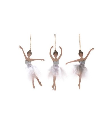 SFERE E PENDAGLI: vendita online PENDENTE 54323 BALLERINA LEGNO 18CM BIANCO ASSORTITO in offerta