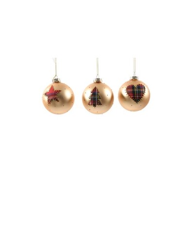 SFERE E PENDAGLI: vendita online SFERA TARTAN ORO 8CM VETRO ASSORTITO in offerta