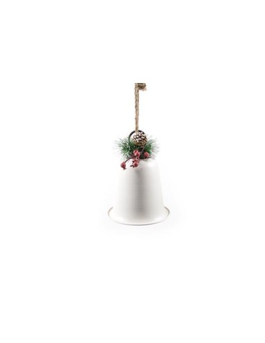 OGGETTISTICA NATALE: vendita online CAMPANA CHRISTMAS METALLO BIANCO 19X40CM in offerta