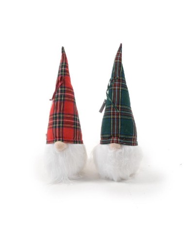 OGGETTISTICA NATALE: vendita online BABBO TARTAN CON LUCI LED 33X10CM ASSORTITO in offerta