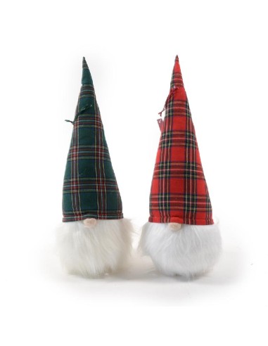 OGGETTISTICA NATALE: vendita online BABBO TARTAN CON LUCI LED H48X15CM COLORI ASSORTITI in offerta