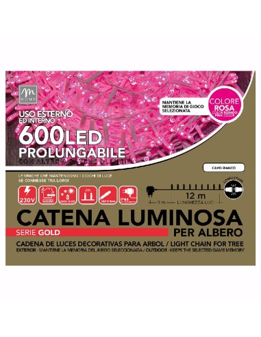 LUCI DI NATALE: vendita online Catena 600 Minilucciole Colore Snow Pink - La Magia di Natale a casa tua! in offerta