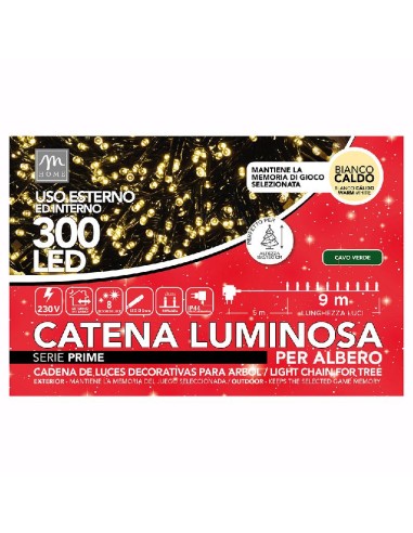 LUCI DI NATALE: vendita online SERIE LUMINOSA 300 LED COLORE BIANCO CALDO 8 GIOCHI DA ESTERNO in offerta