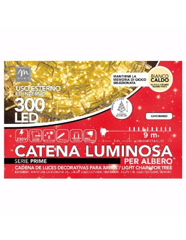 LUCI DI NATALE: vendita online S/LUM 300 LED COLORE BIANCO CALDO 8 GIOCHI DA ESTERNO in offerta