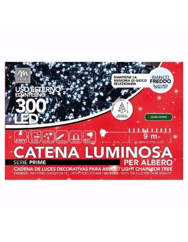 LUCI DI NATALE: vendita online SERIE 300 LED BIANCO 8 GIOCHI 14MT DA ESTERNO in offerta