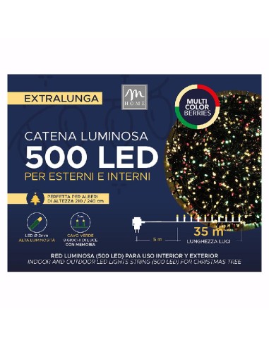 LUCI DI NATALE: vendita online CATENA 500 LED COLORE BERRIES 8 GIOCHI DA ESTERNO in offerta