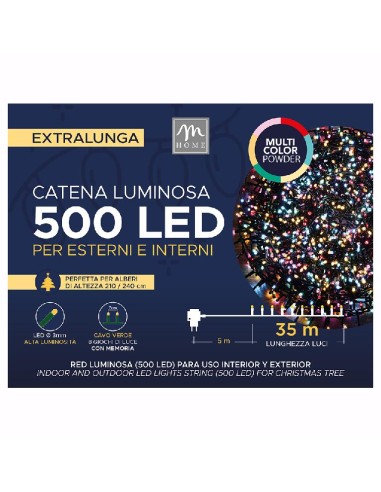 LUCI DI NATALE: vendita online CATENA 500 LED COLORE POWDER 8 GIOCHI DA ESTERNO in offerta