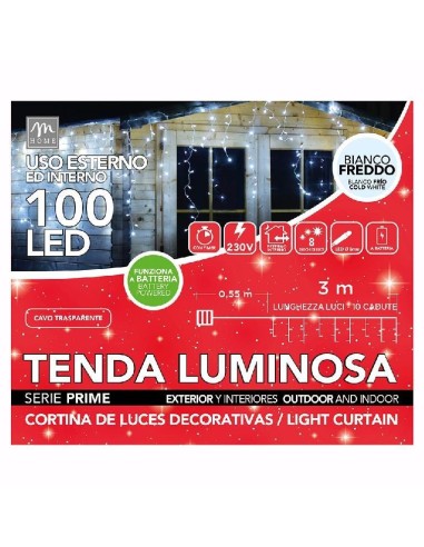 LUCI DI NATALE: vendita online Tenda 100 LED Colore Bianco 3x0,9m - La Magia di Natale a casa tua! in offerta