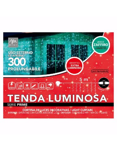 LUCI DI NATALE: vendita online TENDA 300 LED COLORE SAPPHIRE CON FLASH DA ESTERNO in offerta