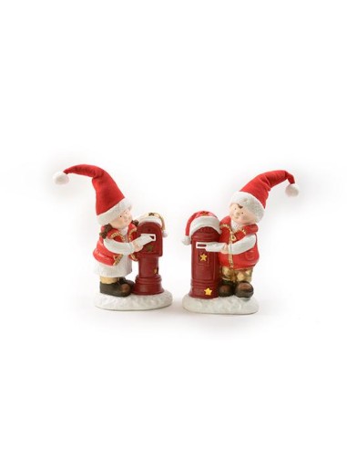 OGGETTISTICA NATALE: vendita online STATUA LIVIO/LIVIA CON CASSETTA 32X22X69CM ASSORTITO in offerta