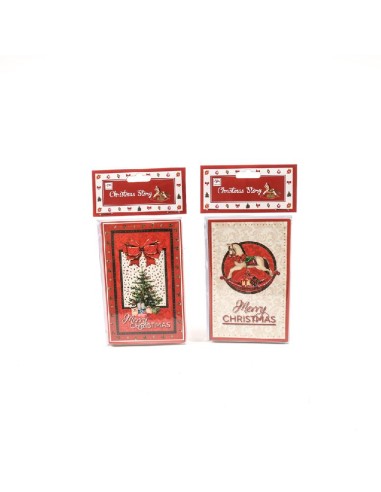 BUSTE E CARTE DA REGALO: vendita online SET 6 BIGLIETTI CHRISTMAS STORY 8,5X13,5CM ASSORTITO in offerta