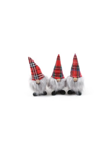 OGGETTISTICA NATALE: vendita online BABBO NATALE TARTAN 6X6XH15CM ASSORTITO in offerta