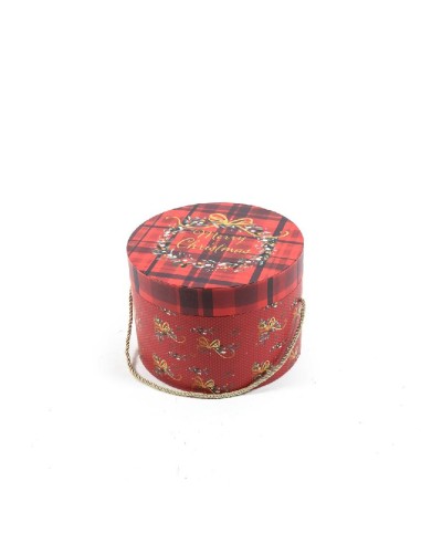 CESTERIA: vendita online SCATOLA PORTAPANETTONE RED TARTAN 25,5X18,7CM in offerta