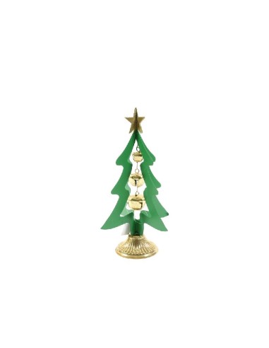 OGGETTISTICA NATALE: vendita online ALBERO CON CAMPANELLE METALLO VERDE/ORO 18X18X33CM in offerta