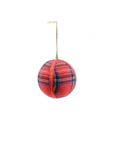 SFERE E PENDAGLI: vendita online SFERA NATALIZIA TARTAN 10CM in offerta