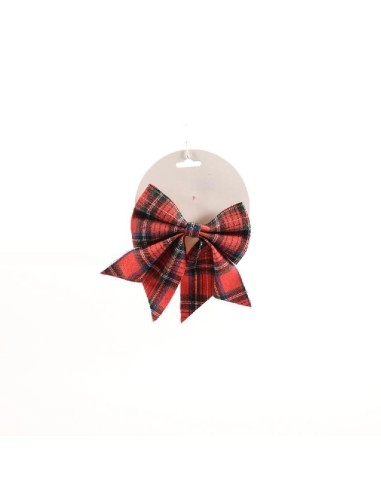 OGGETTISTICA NATALE: vendita online FIOCCO NATALIZIO TARTAN 17X15CM in offerta