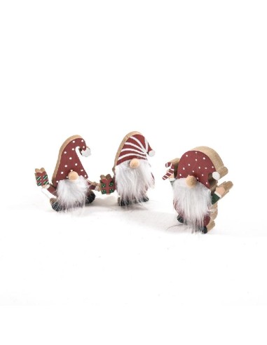 OGGETTISTICA NATALE: vendita online Decorazione Babbo Natale in Legno 10,5x3x12cm Assortito - La Magia di Natale a Casa Tua i...