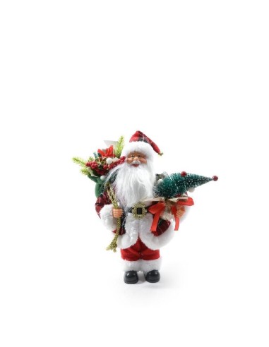 OGGETTISTICA NATALE: vendita online Babbo Natale Tartan 20x10x30cm - La Magia di Natale a Casa Tua in offerta