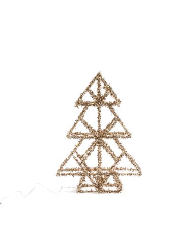 OGGETTISTICA NATALE: vendita online ALBERO STYLE DORATO METALLO 30X22X4CM CON LUCI LED in offerta