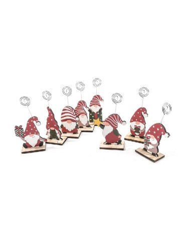 OGGETTISTICA NATALE: vendita online Segnaposto Babbo Natale di Natale in Legno 7X2X12CM - La Magia di Natale a Casa Tua in of...