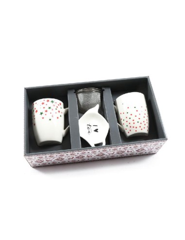 PORCELLANE: vendita online SET 2 TAZZE NEW BONE CHINA CON FILTRI E POGGIABUSTINE 350ML in offerta