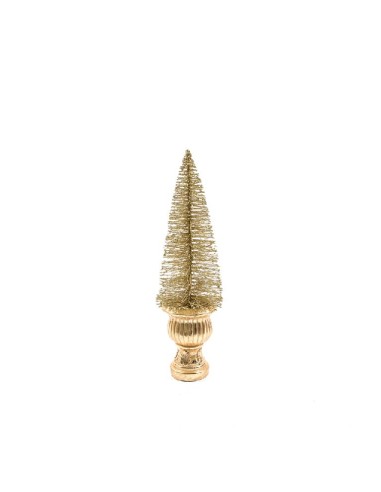 OGGETTISTICA NATALE: vendita online Albero con Base in Resina Oro 37x10x10cm - Elegante Decorazione Natalizia in offerta