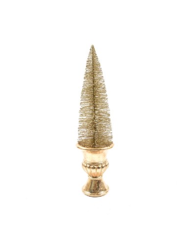 OGGETTISTICA NATALE: vendita online Albero con Base in Resina Oro 51x14x14cm - Decorazione Natalizia Elegante in offerta