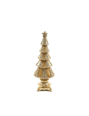 OGGETTISTICA NATALE: vendita online Albero di Natale in Resina Oro 41x15x9,5cm - Decorazione Festiva Elegante in offerta