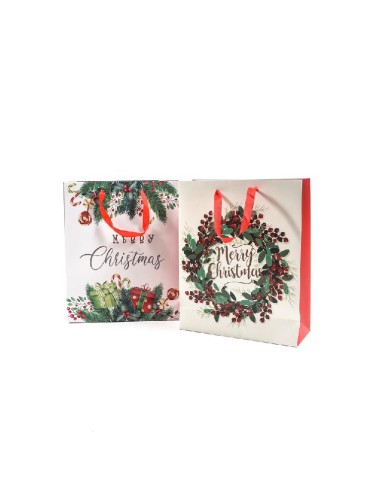 BUSTE E CARTE DA REGALO: vendita online Sacchetto Natalizio Laminato Oro 26x10x32cm - La Magia di Natale per i Tuoi Regali in...