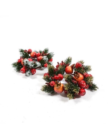 CANDELE E GIROCANDELE: vendita online Girocandela Pomegranate di Natale 18x6cm - La Magia di Natale nel Tuo Ambiente in offerta