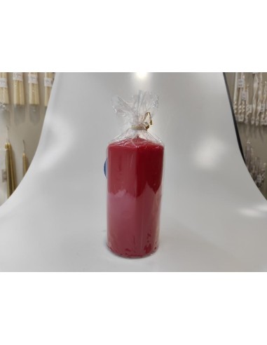 CANDELE E GIROCANDELE: vendita online CANDELA PILLAR LUCIDA ROSSO 15X8CM in offerta