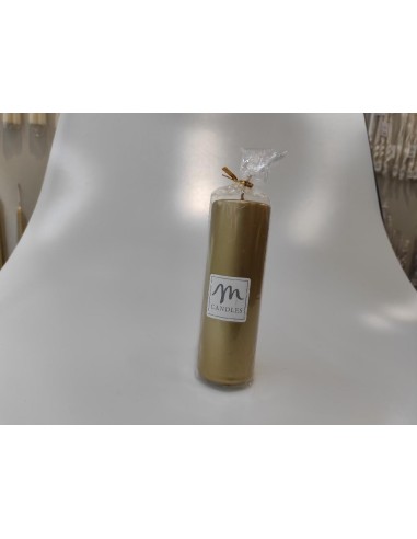 CANDELE E GIROCANDELE: vendita online CANDELA PILLAR LUCIDA ORO 15X5CM in offerta